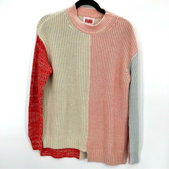 NWT Solid & Striped The Max Asym Pullover Knit Sweater Marled Colorblock Top S - Picture 9 of 11
